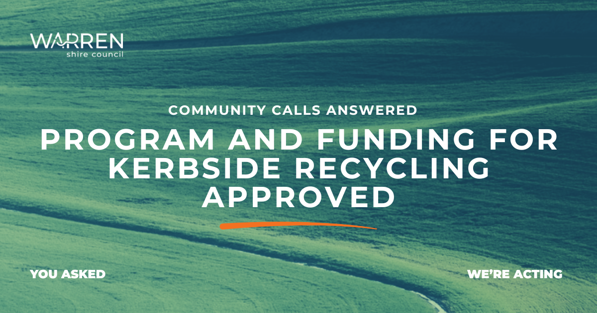 Media Release: Council Approves Program and Funding for Kerbside Recycling 